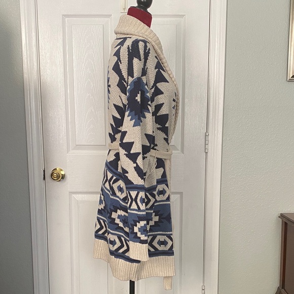 Lucky Like New Cozy Geometric Knit Cardigan sz L - Picture 5 of 9